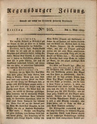 Regensburger Zeitung Freitag 1. Mai 1829