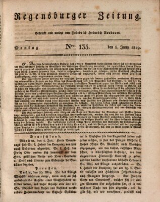 Regensburger Zeitung Montag 8. Juni 1829