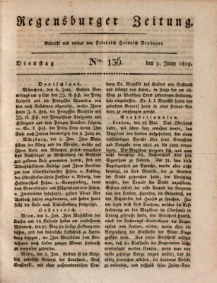Regensburger Zeitung Dienstag 9. Juni 1829