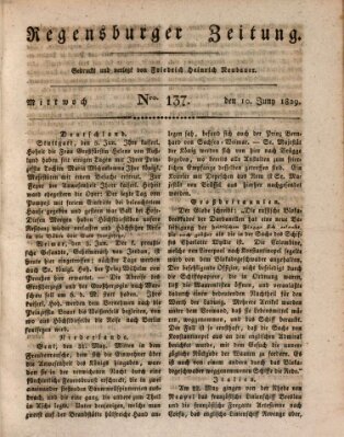 Regensburger Zeitung Mittwoch 10. Juni 1829