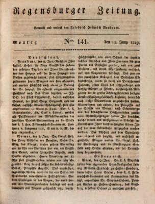 Regensburger Zeitung Montag 15. Juni 1829