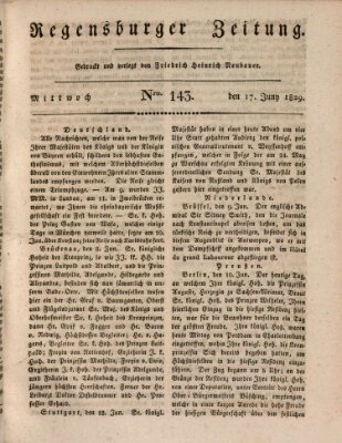 Regensburger Zeitung Mittwoch 17. Juni 1829