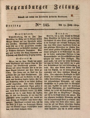 Regensburger Zeitung Freitag 19. Juni 1829