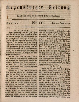 Regensburger Zeitung Montag 22. Juni 1829