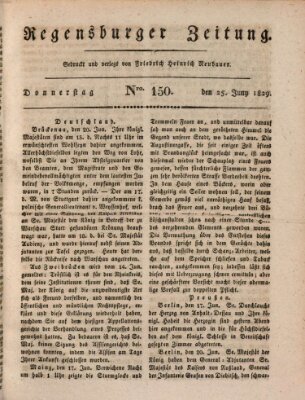 Regensburger Zeitung Donnerstag 25. Juni 1829