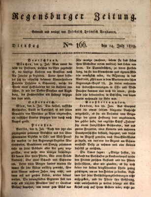 Regensburger Zeitung Dienstag 14. Juli 1829