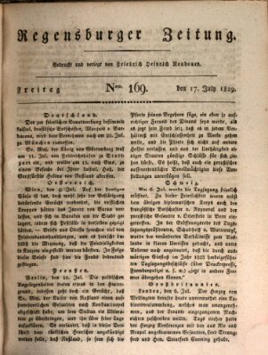 Regensburger Zeitung Freitag 17. Juli 1829