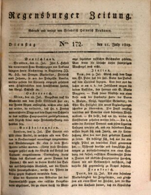 Regensburger Zeitung Dienstag 21. Juli 1829