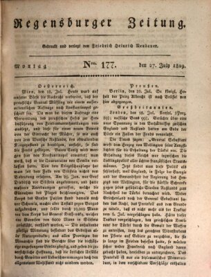 Regensburger Zeitung Montag 27. Juli 1829