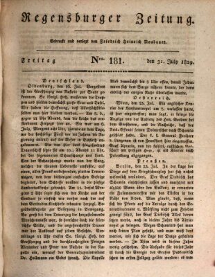 Regensburger Zeitung Freitag 31. Juli 1829