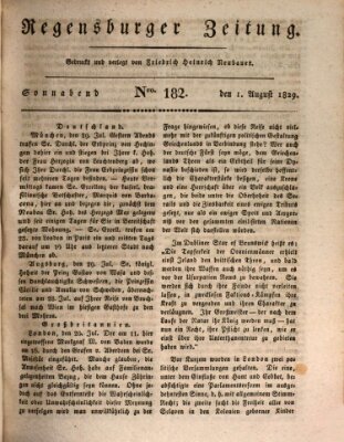 Regensburger Zeitung Samstag 1. August 1829