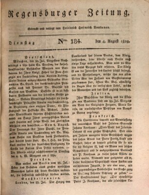 Regensburger Zeitung Dienstag 4. August 1829