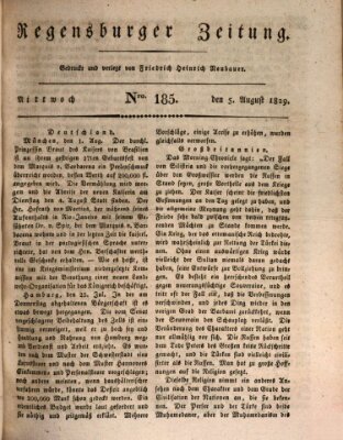 Regensburger Zeitung Mittwoch 5. August 1829