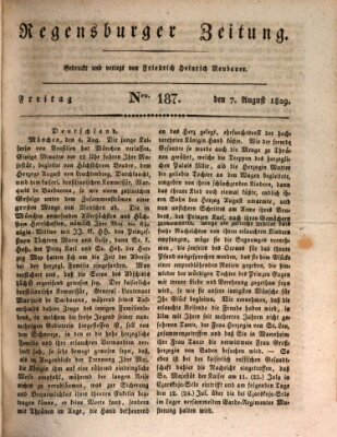 Regensburger Zeitung Freitag 7. August 1829