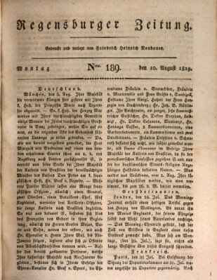 Regensburger Zeitung Montag 10. August 1829