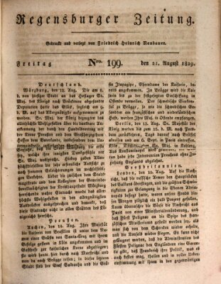 Regensburger Zeitung Freitag 21. August 1829