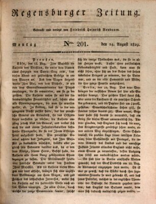 Regensburger Zeitung Montag 24. August 1829