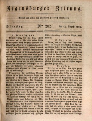 Regensburger Zeitung Dienstag 25. August 1829