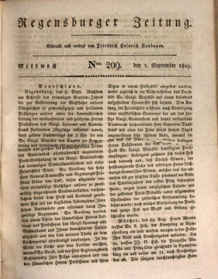 Regensburger Zeitung Mittwoch 2. September 1829