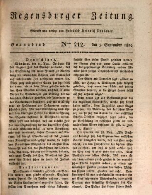 Regensburger Zeitung Samstag 5. September 1829