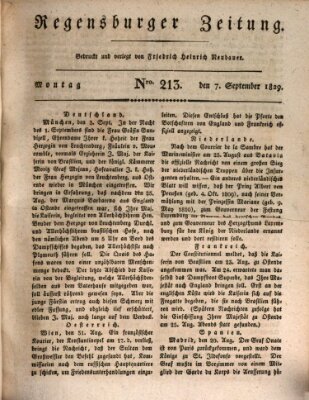 Regensburger Zeitung Montag 7. September 1829