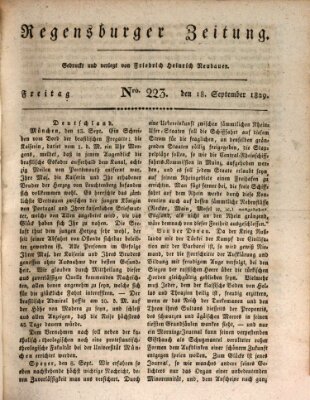 Regensburger Zeitung Freitag 18. September 1829