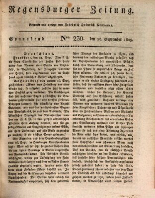 Regensburger Zeitung Samstag 26. September 1829