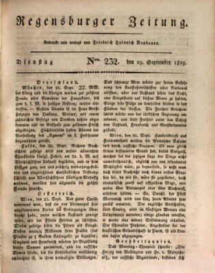 Regensburger Zeitung Dienstag 29. September 1829