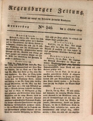 Regensburger Zeitung Donnerstag 8. Oktober 1829