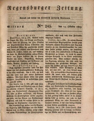 Regensburger Zeitung Mittwoch 14. Oktober 1829