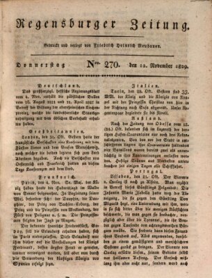 Regensburger Zeitung Donnerstag 12. November 1829