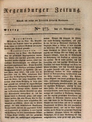 Regensburger Zeitung Montag 16. November 1829