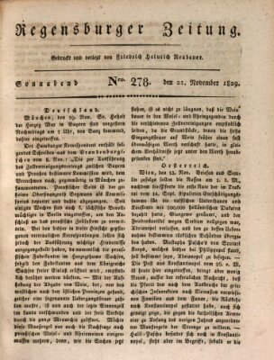 Regensburger Zeitung Samstag 21. November 1829