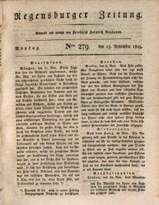 Regensburger Zeitung Montag 23. November 1829