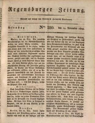 Regensburger Zeitung Dienstag 24. November 1829