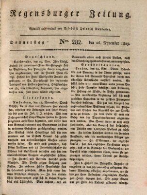 Regensburger Zeitung Donnerstag 26. November 1829