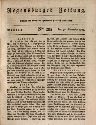 Regensburger Zeitung Montag 30. November 1829