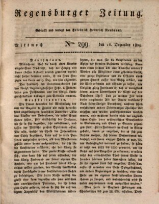 Regensburger Zeitung Mittwoch 16. Dezember 1829