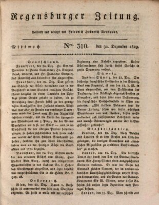 Regensburger Zeitung Mittwoch 30. Dezember 1829