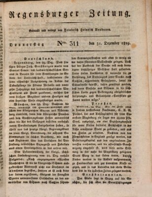 Regensburger Zeitung Donnerstag 31. Dezember 1829