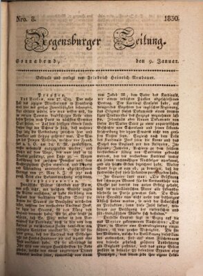 Regensburger Zeitung Samstag 9. Januar 1830