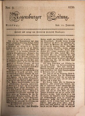 Regensburger Zeitung Montag 11. Januar 1830