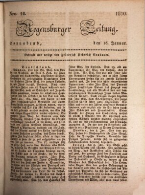 Regensburger Zeitung Samstag 16. Januar 1830