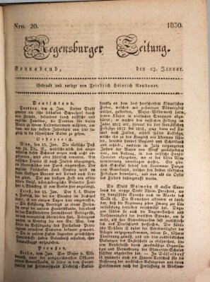 Regensburger Zeitung Samstag 23. Januar 1830