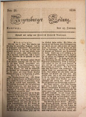 Regensburger Zeitung Montag 25. Januar 1830