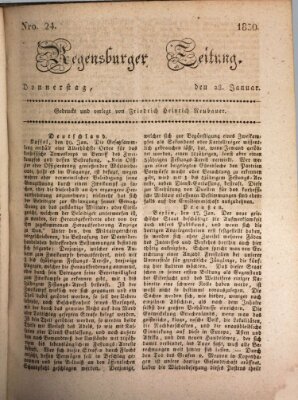 Regensburger Zeitung Donnerstag 28. Januar 1830