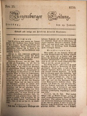 Regensburger Zeitung Freitag 29. Januar 1830