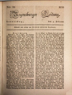 Regensburger Zeitung Donnerstag 4. Februar 1830