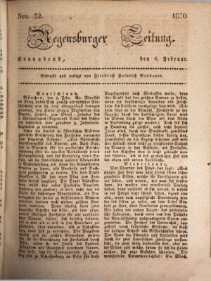 Regensburger Zeitung Samstag 6. Februar 1830