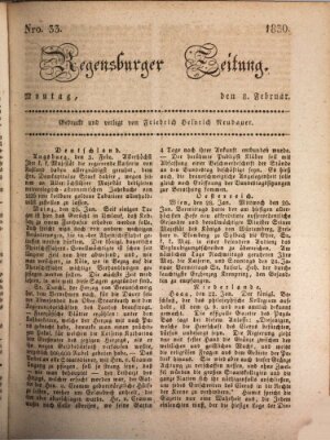 Regensburger Zeitung Montag 8. Februar 1830